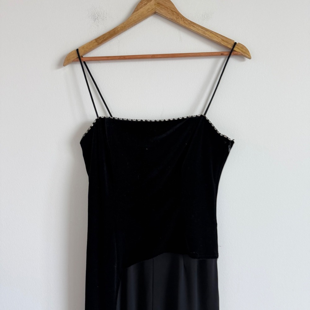 Deadstock Vintage Y2K Velvet Rhinestone Asymmetrical Jumpsuit